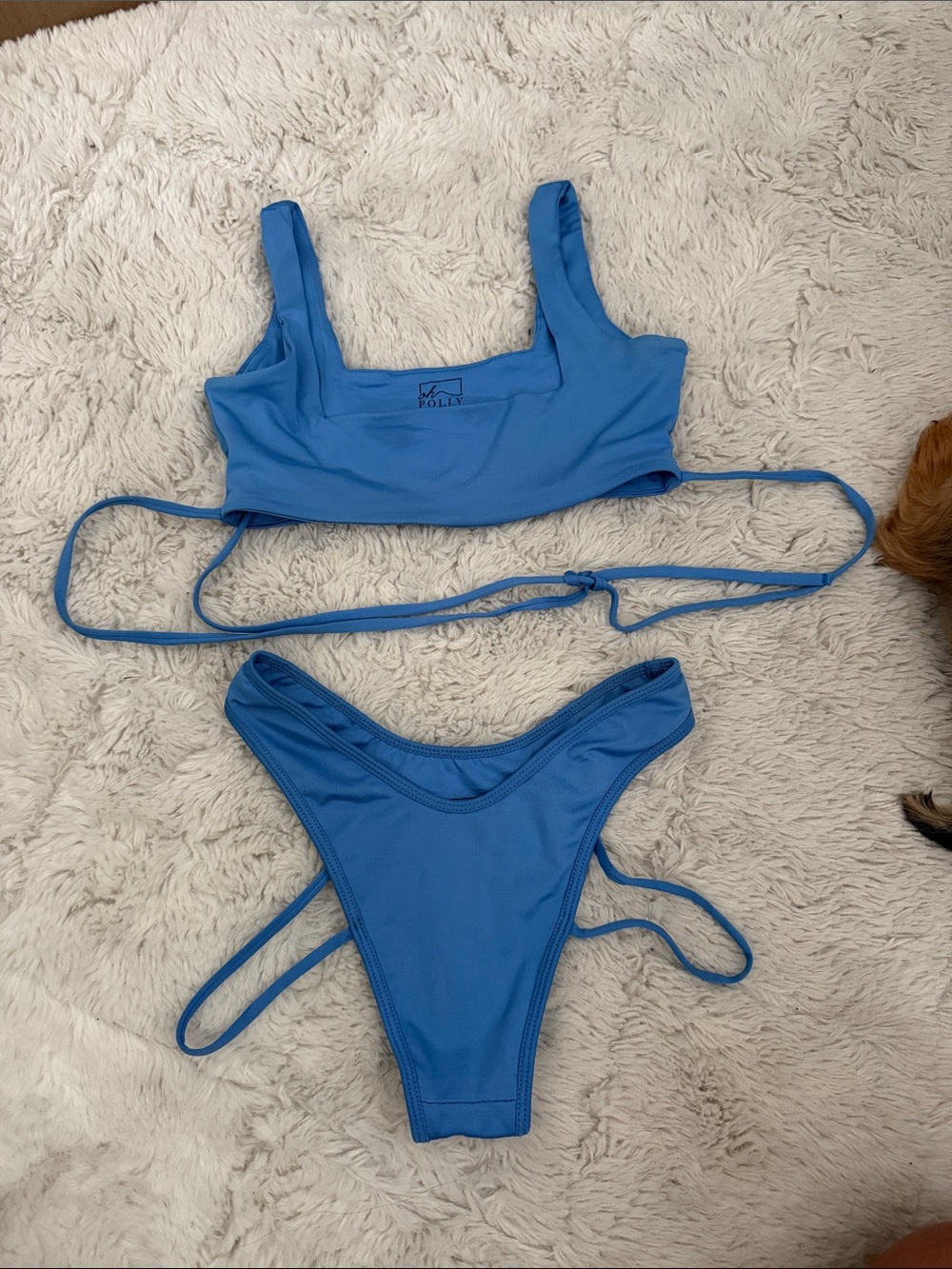 Oh Polly Sky Blue Square Neck Bikini Set